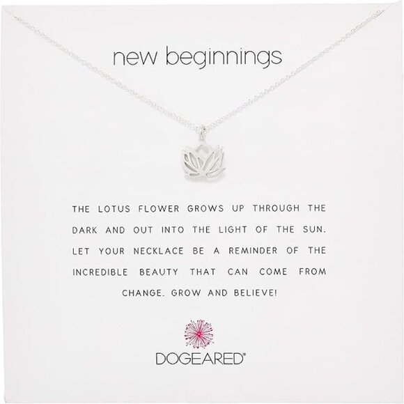 Dogeared Sterling Silver New Beginnings Rising Lotus 16"-18" Necklace - Picture 1 of 3